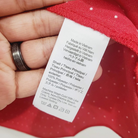 J.Crew Drapey tie-neck ruffle top in microdot BC962 Women's Size M - Picture 5 of 8